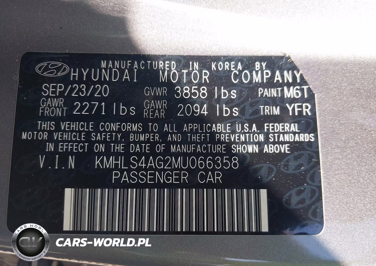 2021 Hyundai Elantra Sel VIN:KMHLS4AG2MU066358 - 9