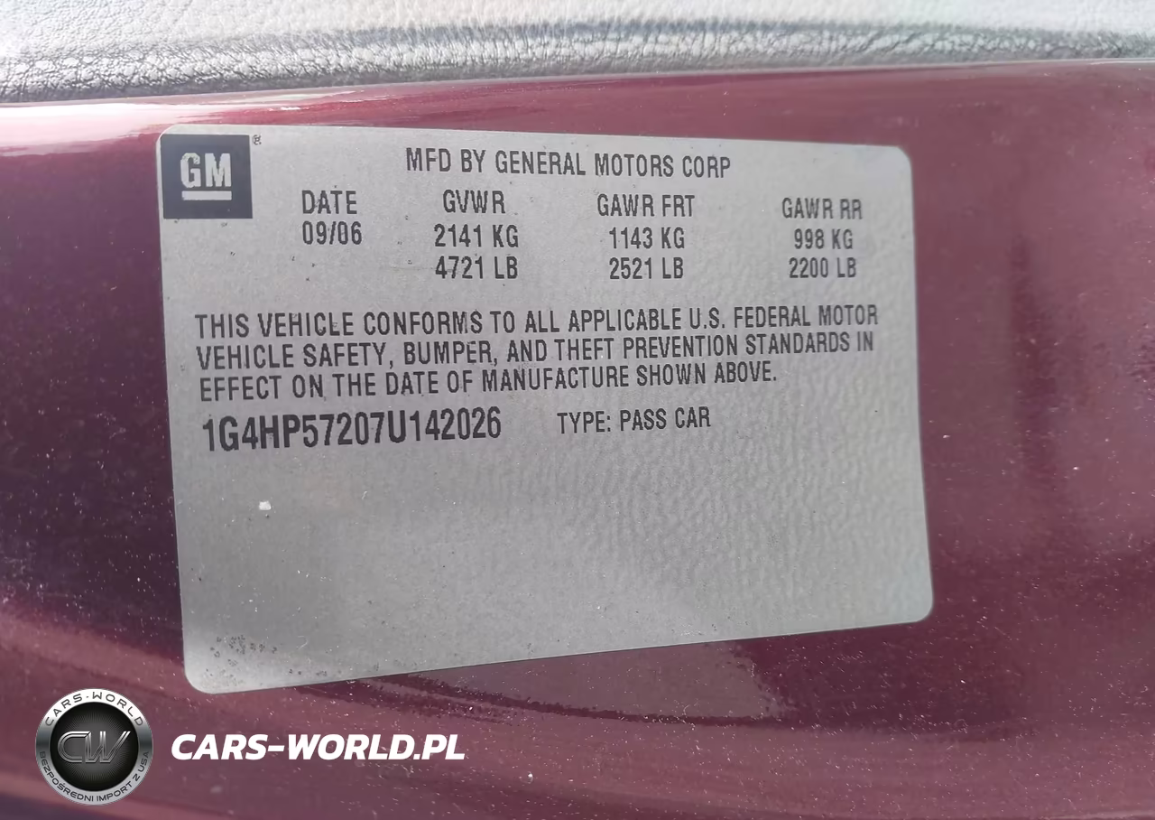 2007 Buick Lucerne Cx VIN:1G4HP57207U142026 - 9