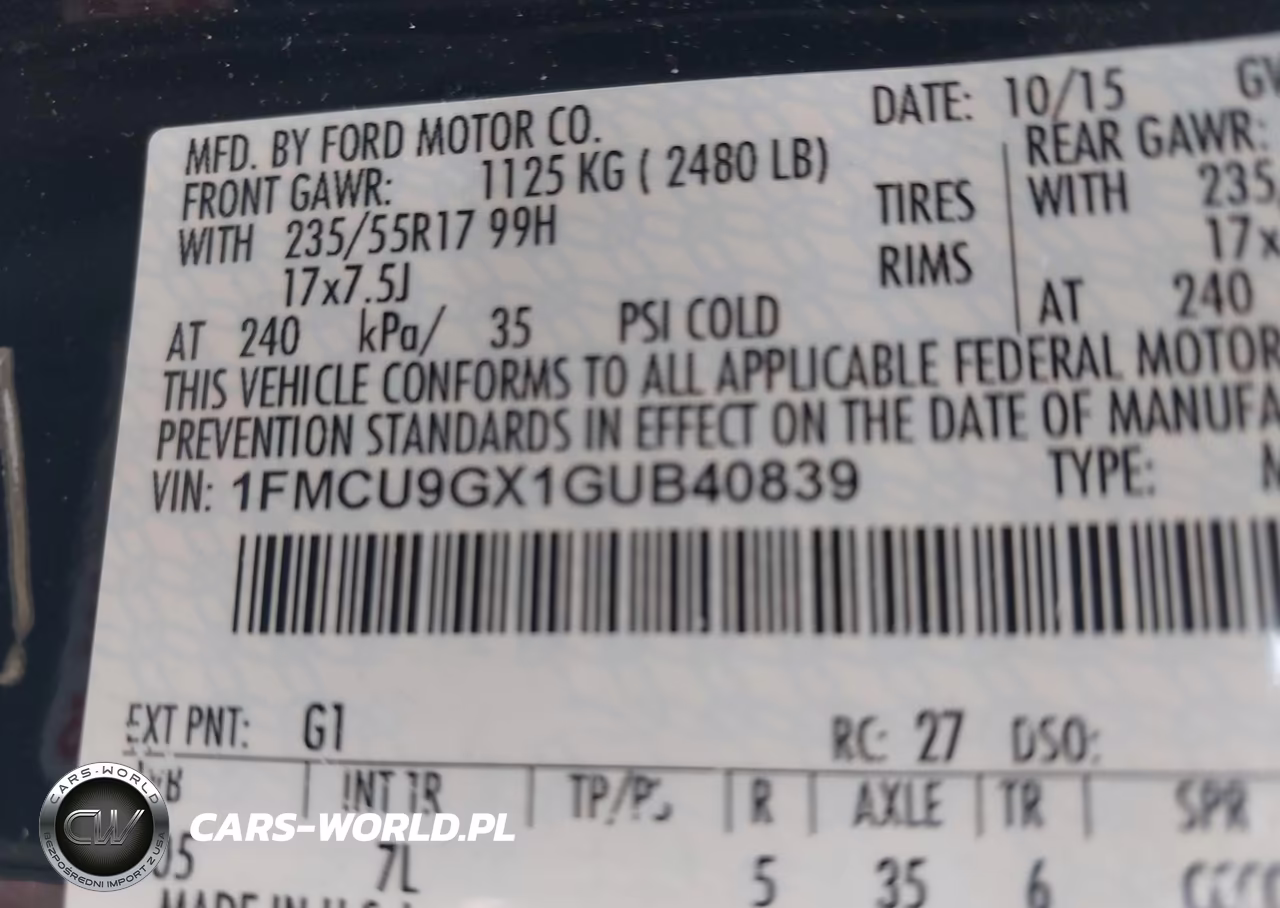2016 Ford Escape Se VIN:1FMCU9GX1GUB40839 - 9