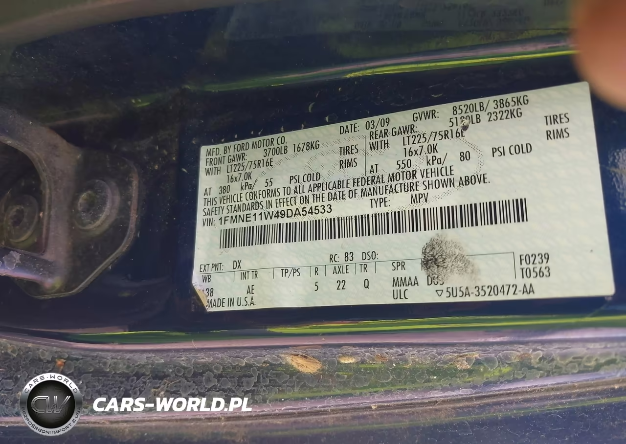 2009 Ford E-150 Xl-Xlt VIN:1FMNE11W49DA54533 - 9