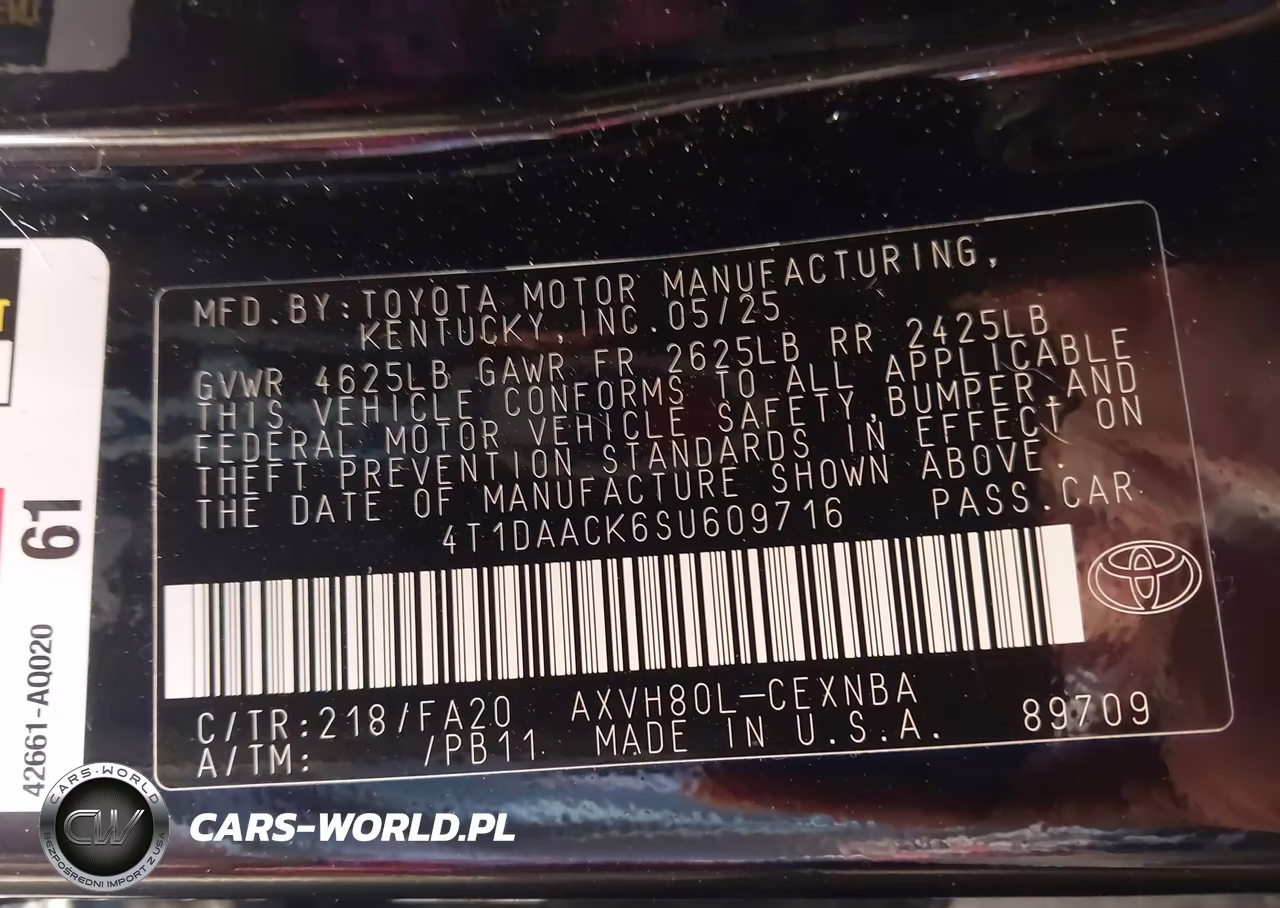 2025 Toyota Camry Le VIN:4T1DAACK6SU609716 - 9