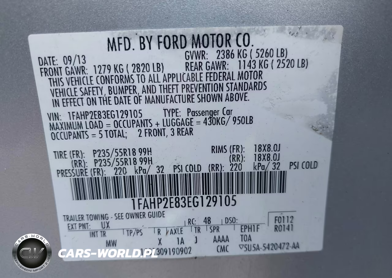 2014 Ford Taurus Sel VIN:1FAHP2E83EG129105 - 9