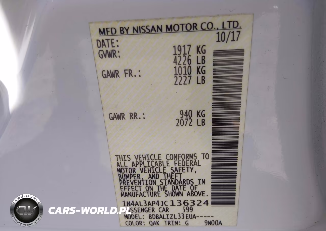 2018 Nissan Altima 2.5 Sv VIN:1N4AL3AP4JC136324 - 9