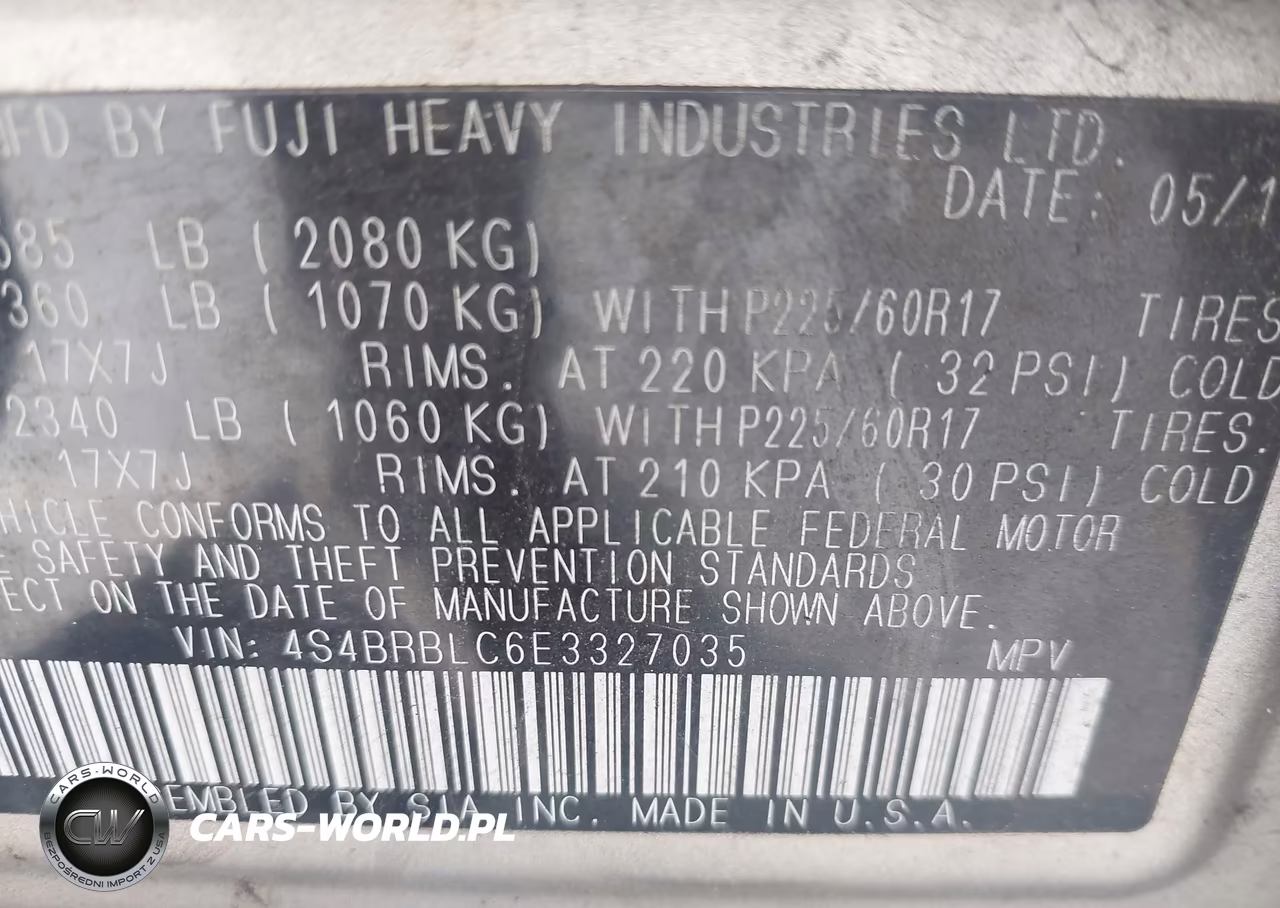 2014 Subaru Outback 2.5I Limited VIN:4S4BRBLC6E3327035 - 9