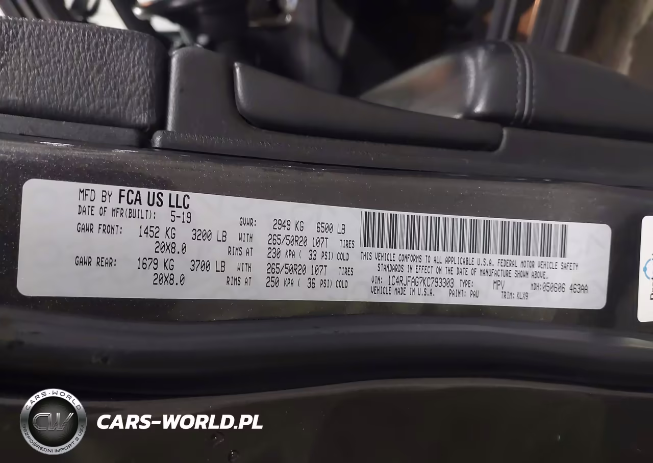 2019 Jeep Grand Cherokee Altitude 4X4 VIN:1C4RJFAG7KC793303 - 9