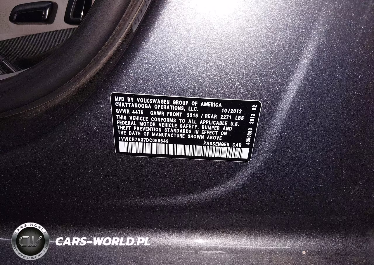 2013 Volkswagen Passat 2.5L Sel VIN:1VWCH7A37DC055649 - 9