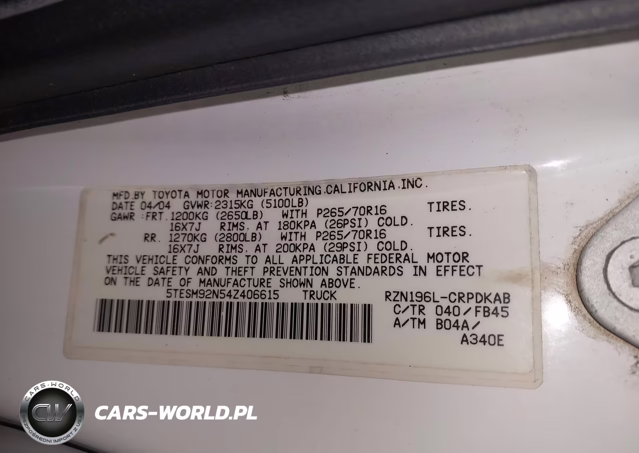 2004 Toyota Tacoma Prerunner VIN:5TESM92N54Z406615 - 9