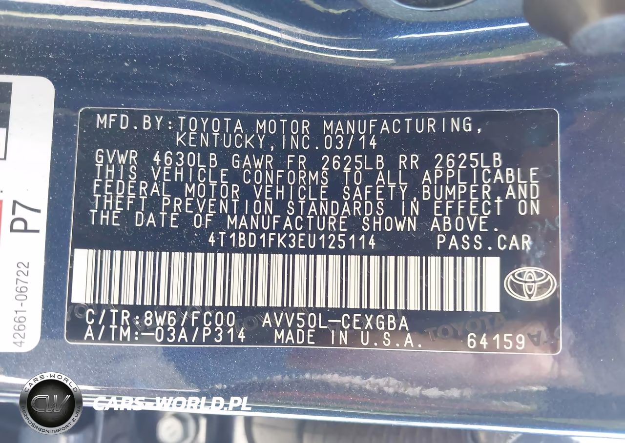 2014 Toyota Camry Hybrid Xle VIN:4T1BD1FK3EU125114 - 9