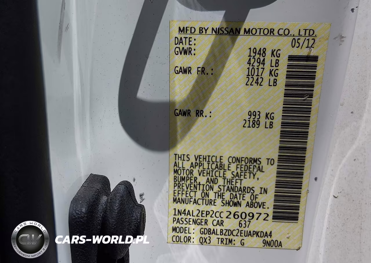 2012 Nissan Altima 2.5 S VIN:1N4AL2EP2CC260972 - 9