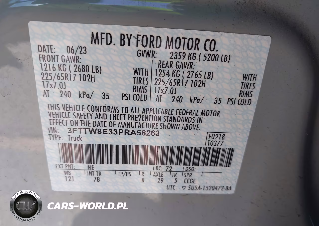 2023 Ford Maverick Xlt VIN:3FTTW8E33PRA56263 - 9