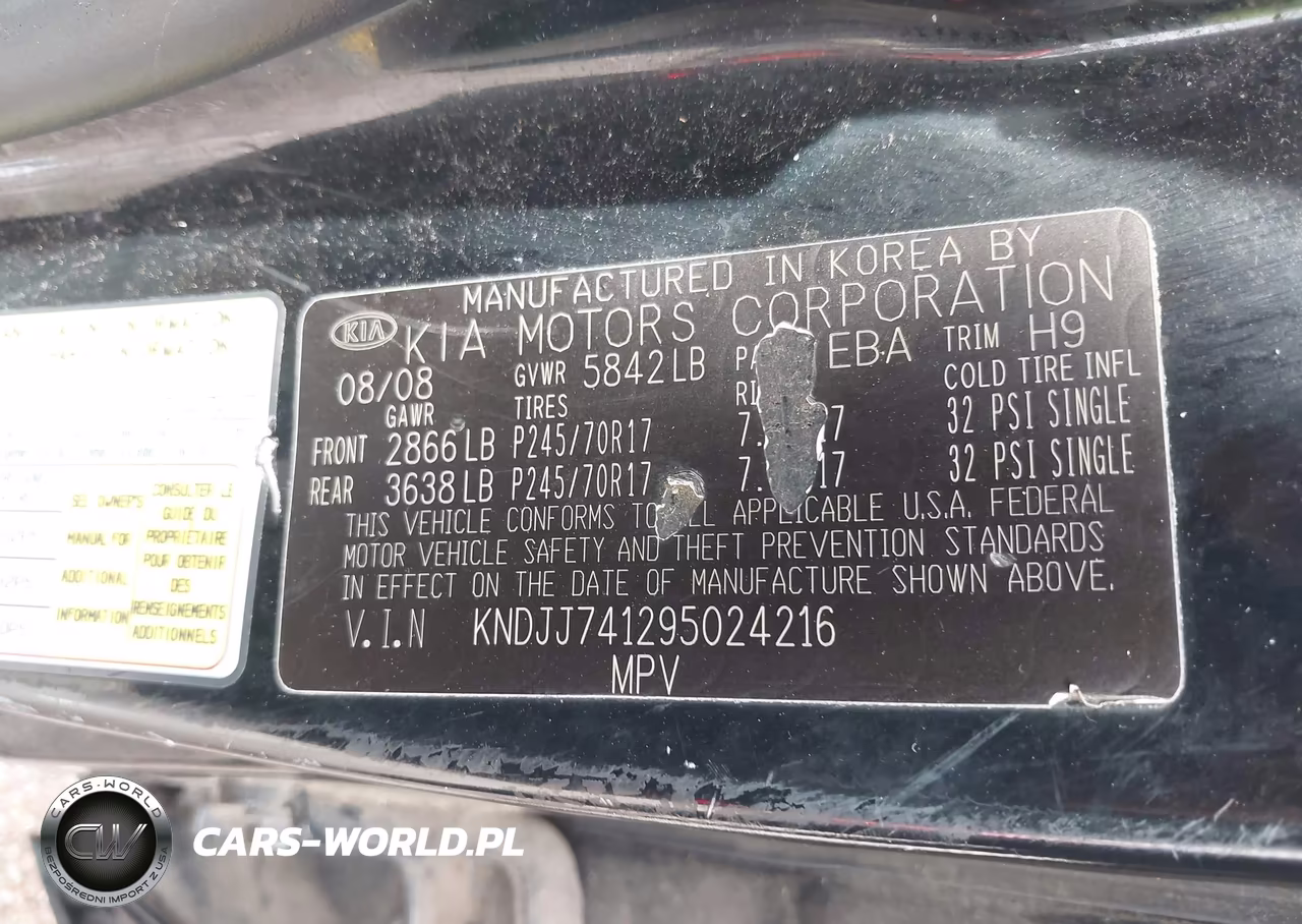 2009 Kia Borrego Lx VIN:KNDJJ741295024216 - 9
