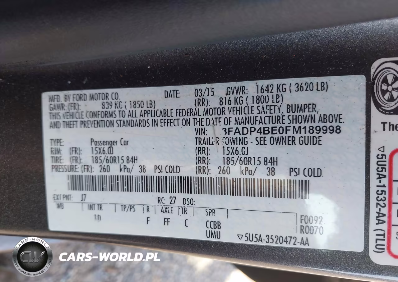 2015 Ford Fiesta Se VIN:3FADP4BE0FM189998 - 9
