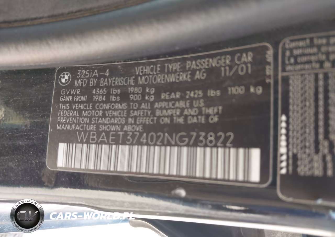 2002 BMW 325I VIN:WBAET37402NG73822 - 9