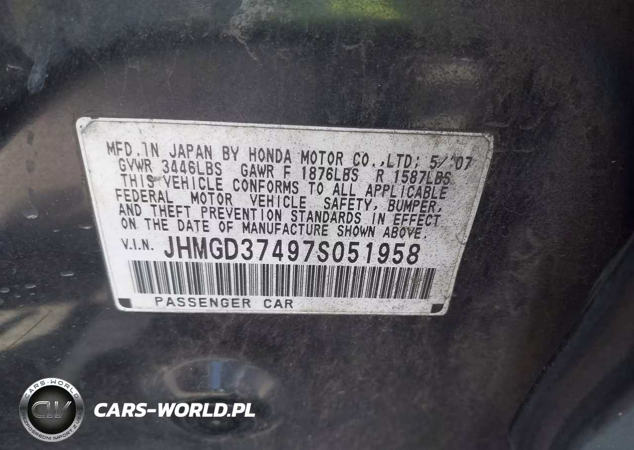 2007 Honda Fit VIN:JHMGD37497S051958 - 9