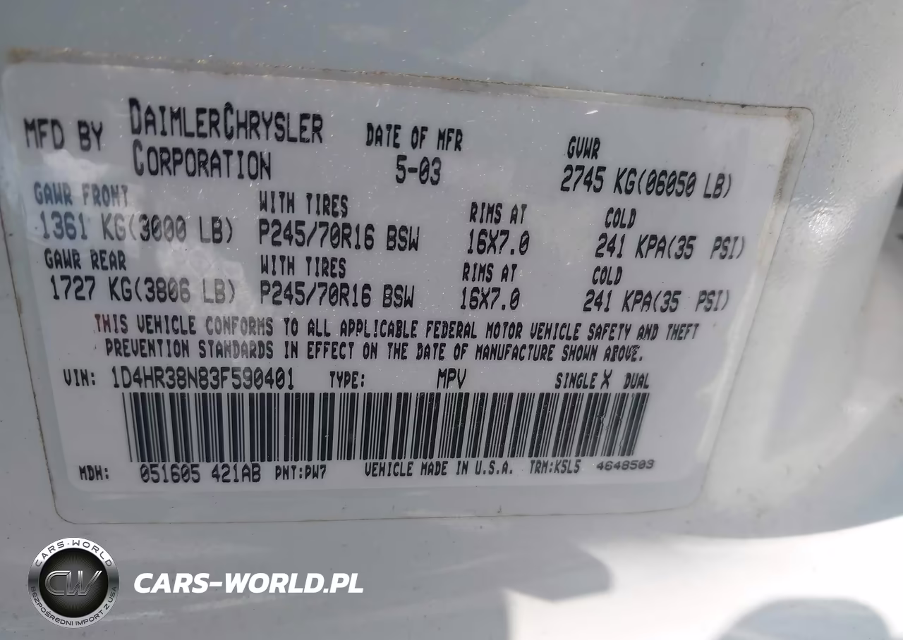 2003 Dodge Durango Sport-Sxt VIN:1D4HR38N83F590401 - 9