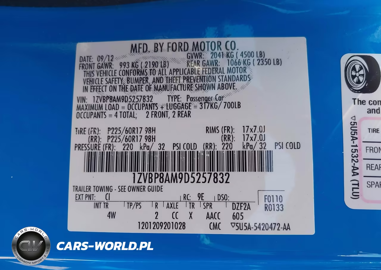 2013 Ford Mustang V6 Premium VIN:1ZVBP8AM9D5257832 - 9