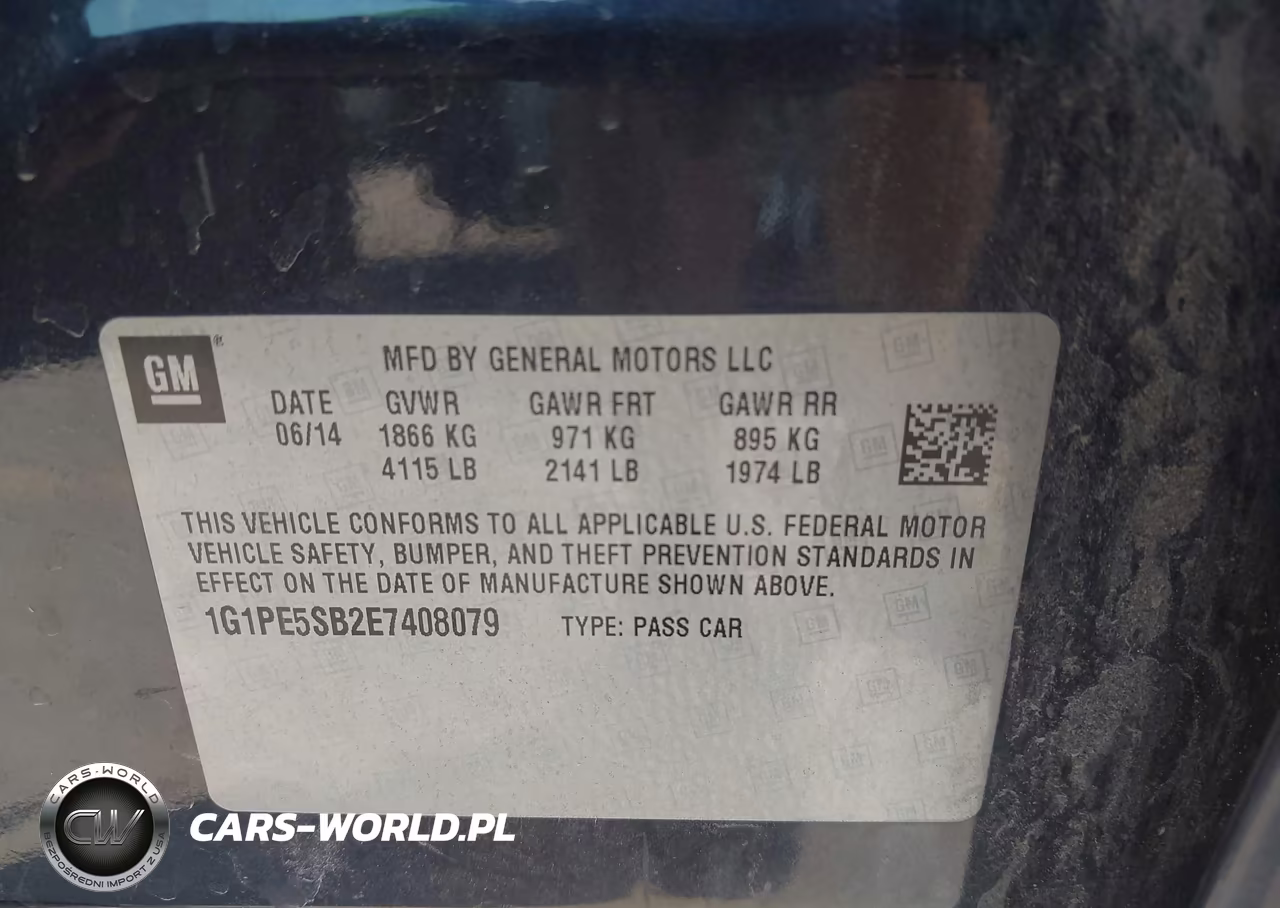 2014 Chevrolet Cruze 2Lt Auto VIN:1G1PE5SB2E7408079 - 9