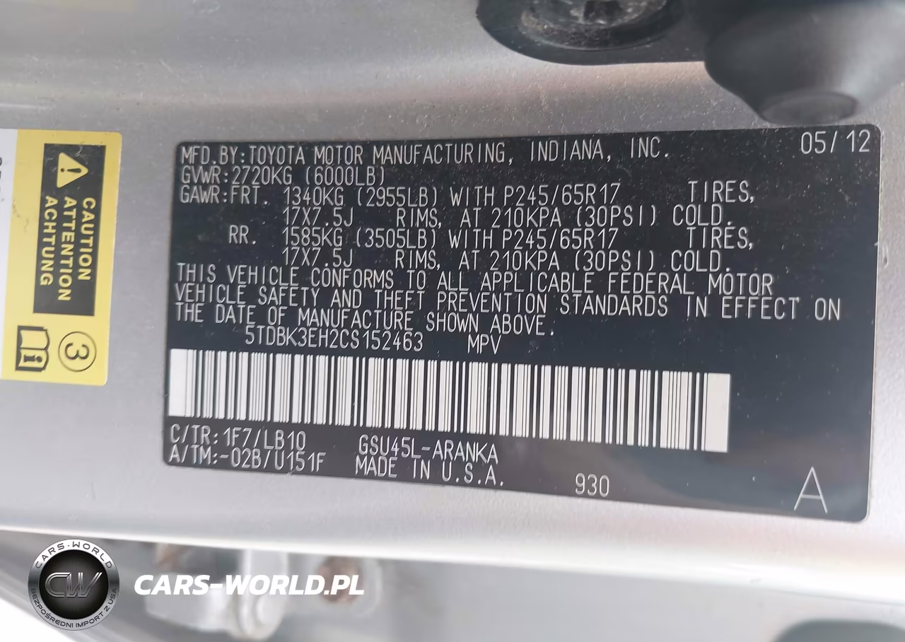 2012 Toyota Highlander Se V6 VIN:5TDBK3EH2CS152463 - 9