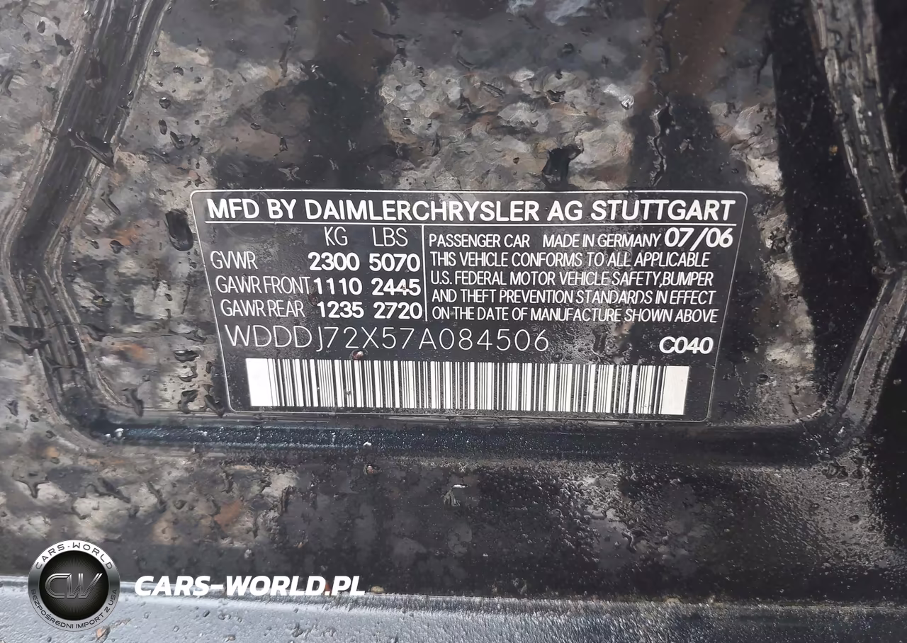 2007 Mercedes-Benz Cls 550 VIN:WDDDJ72X57A084506 - 9