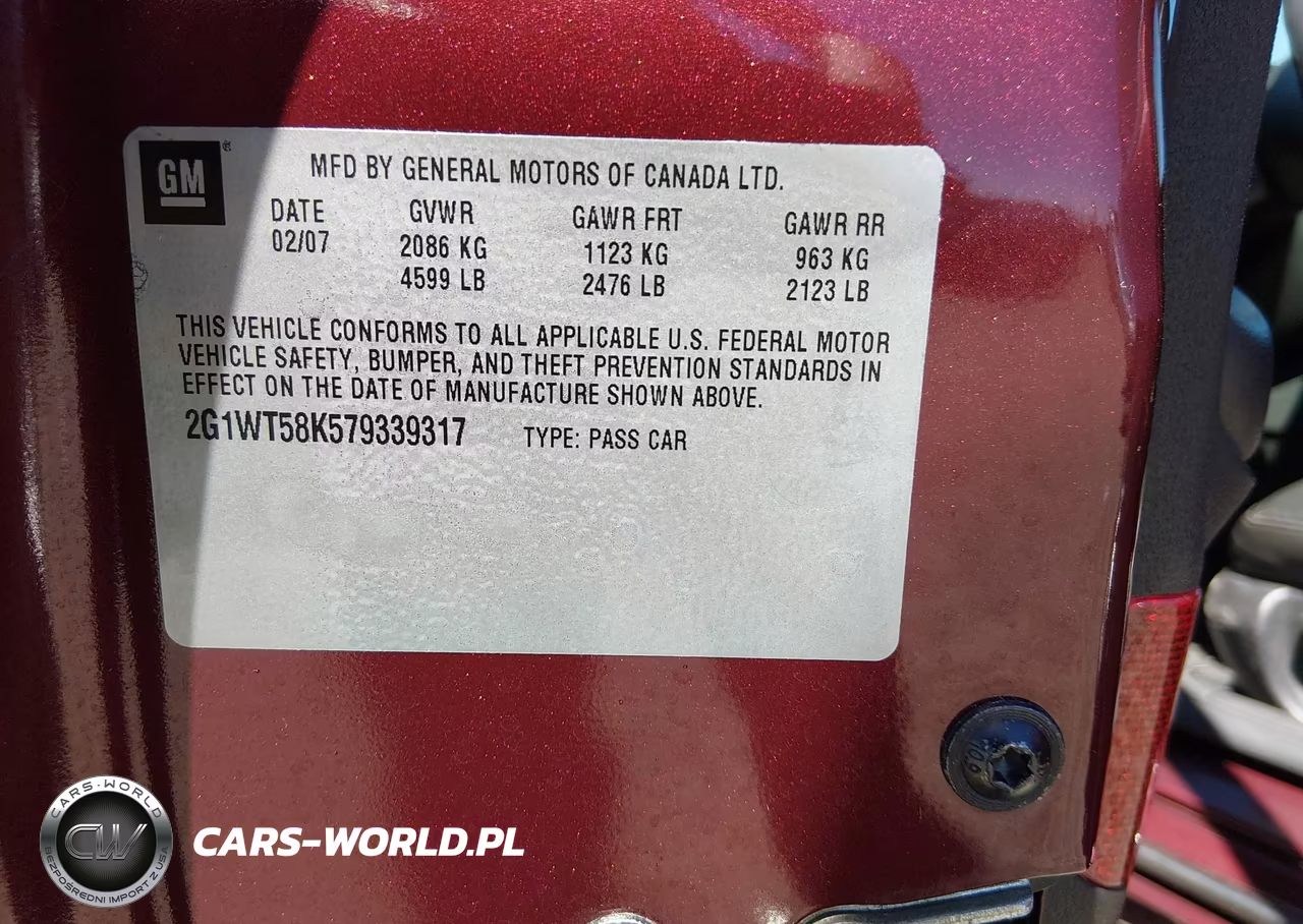 2007 Chevrolet Impala 3.5L Lt VIN:2G1WT58K579339317 - 9