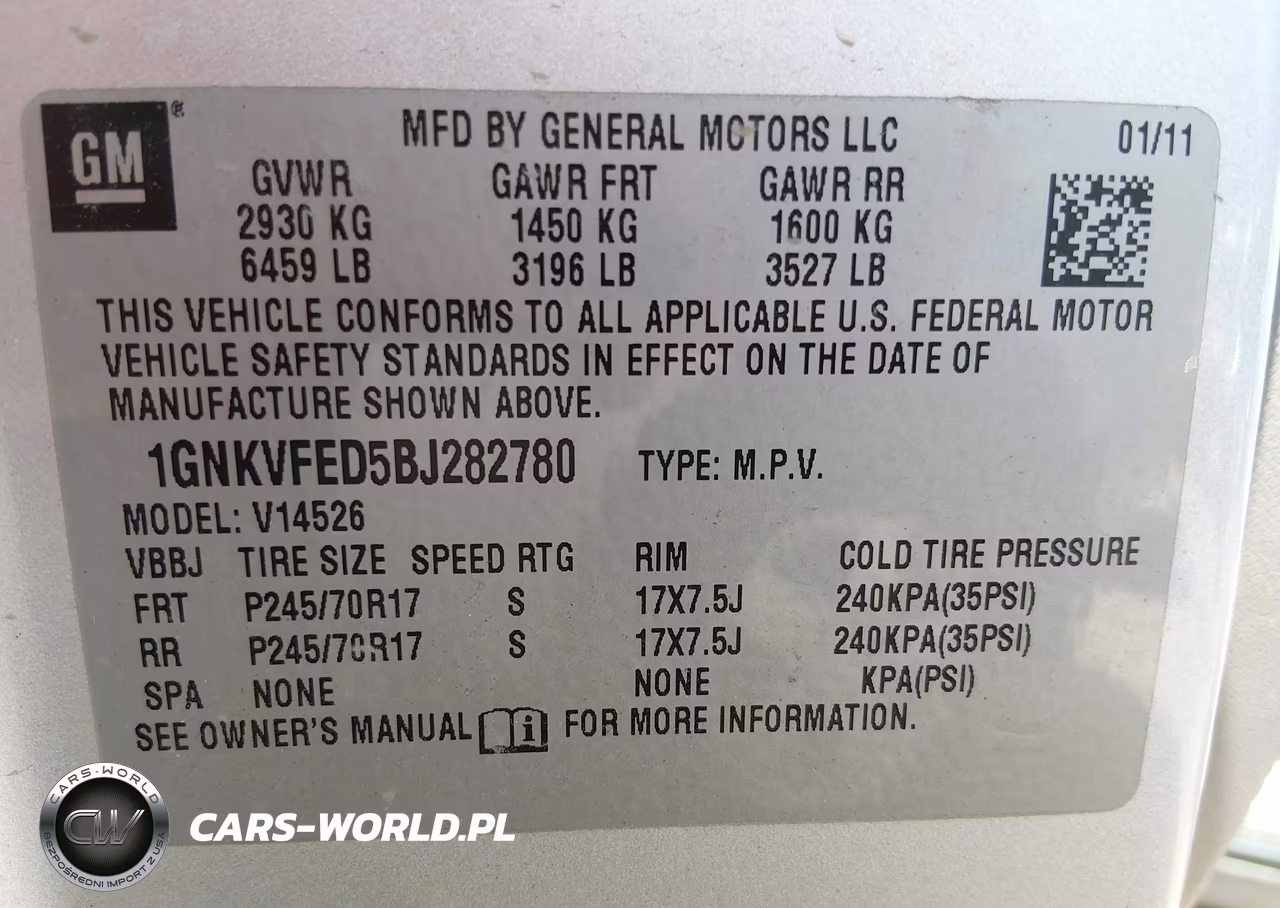 2011 Chevrolet Traverse Ls VIN:1GNKVFED5BJ282780 - 9