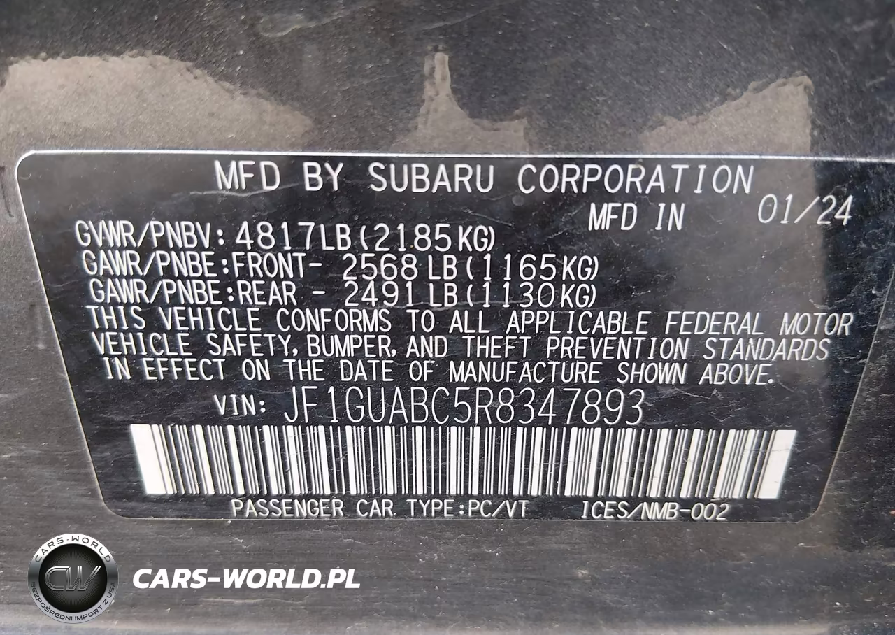2024 Subaru Impreza Base 5-Door VIN:JF1GUABC5R8347893 - 9