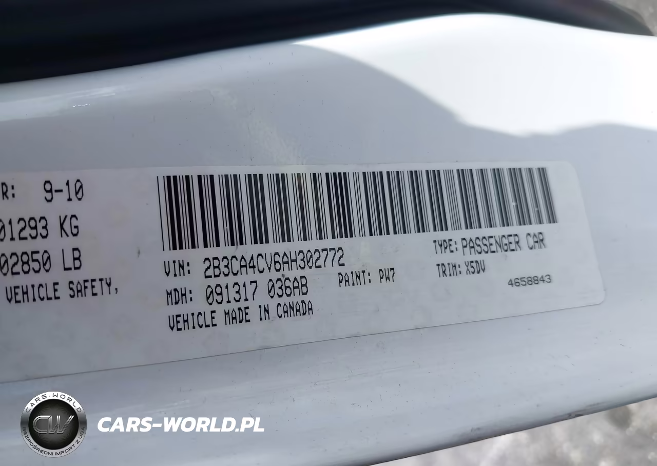 2010 Dodge Charger VIN:2B3CA4CV6AH302772 - 9