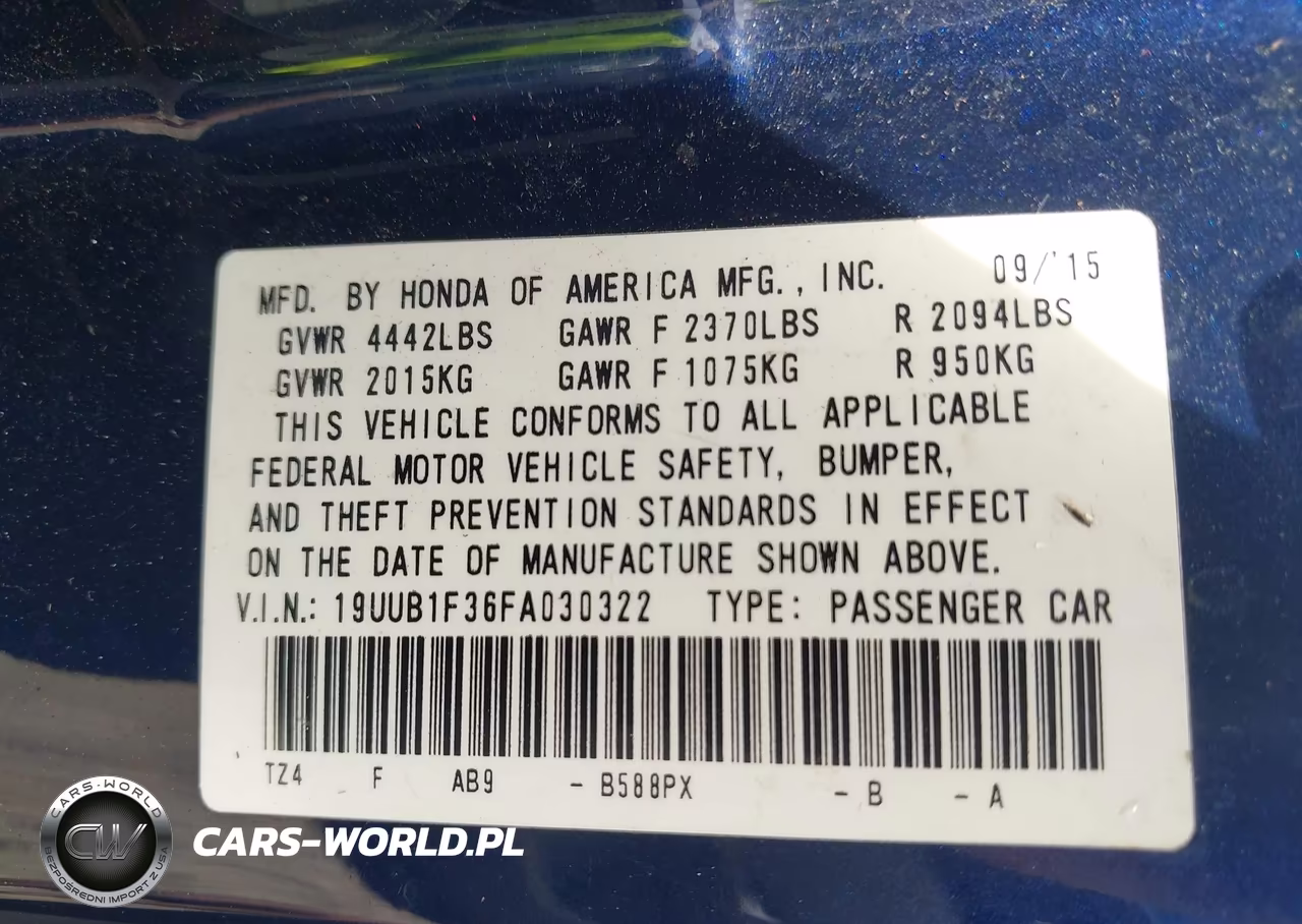 2015 Acura Tlx VIN:19UUB1F36FA030322 - 9