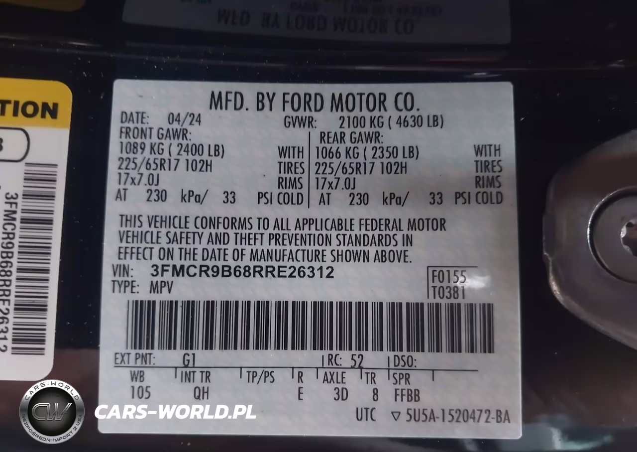 2024 Ford Bronco Sport Big Bend VIN:3FMCR9B68RRE26312 - 9