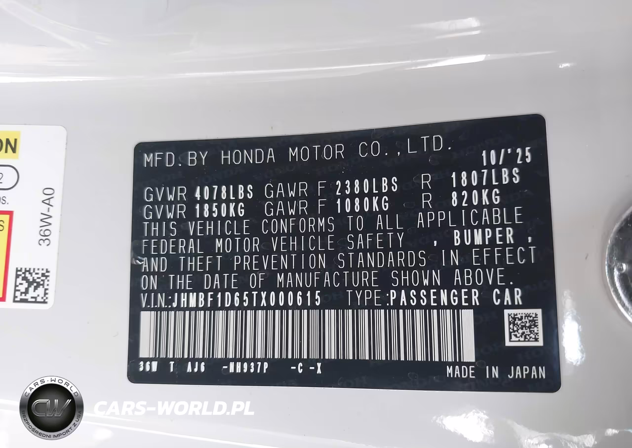 2026 Honda Prelude Hybrid VIN:JHMBF1D65TX000615 - 9