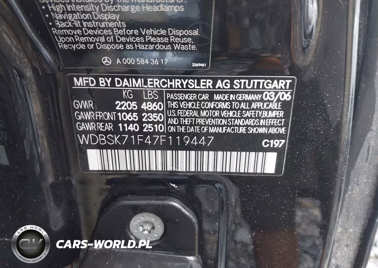 2007 Mercedes-Benz Sl 550 VIN:WDBSK71F47F119447 - 9