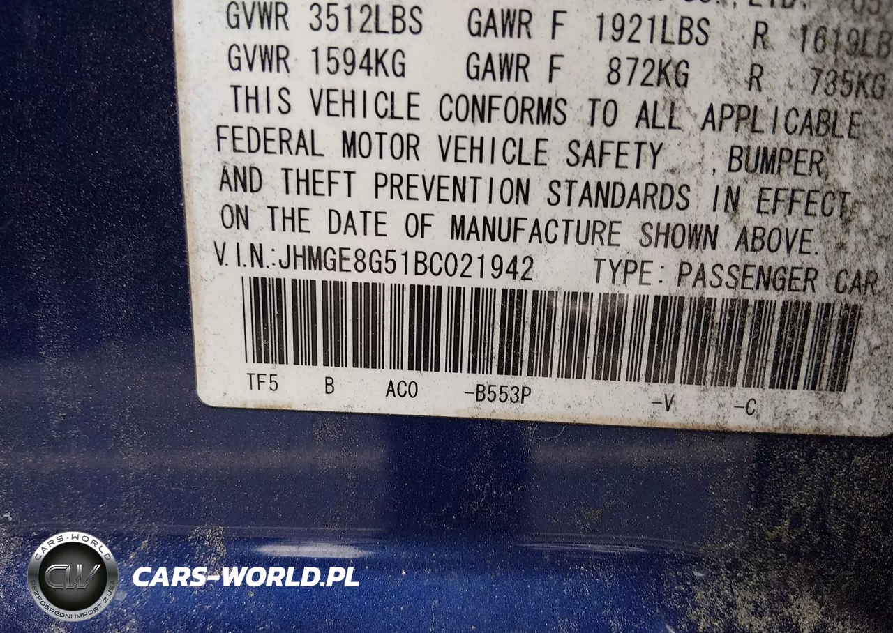 2011 Honda Fit Sport VIN:JHMGE8G51BC021942 - 9