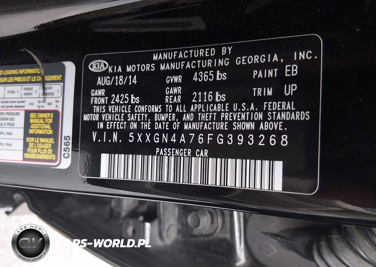 2015 Kia Optima Ex VIN:5XXGN4A76FG393268 - 9