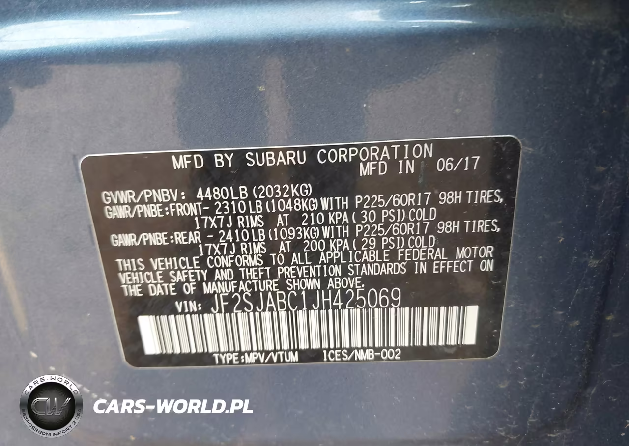 2018 Subaru Forester 2.5I VIN:JF2SJABC1JH425069 - 9