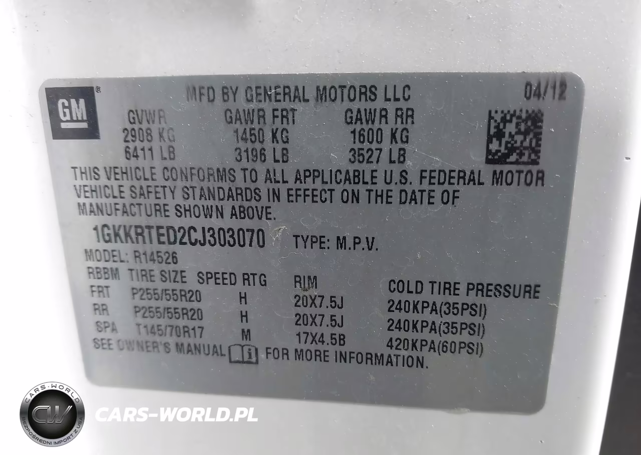 2012 GMC Acadia Denali VIN:1GKKRTED2CJ303070 - 9