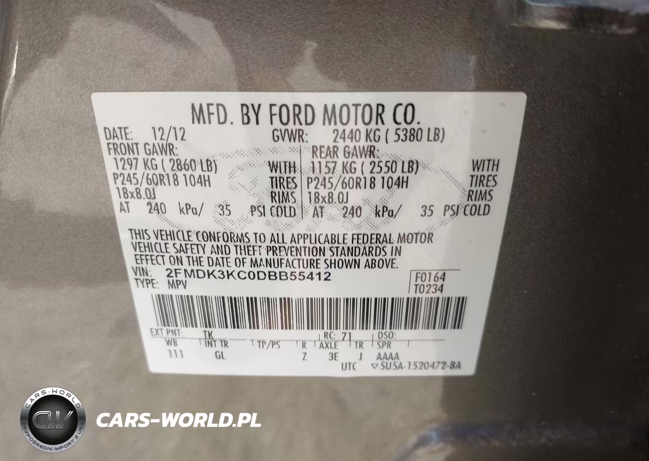 2013 Ford Edge Limited VIN:2FMDK3KC0DBB55412 - 9