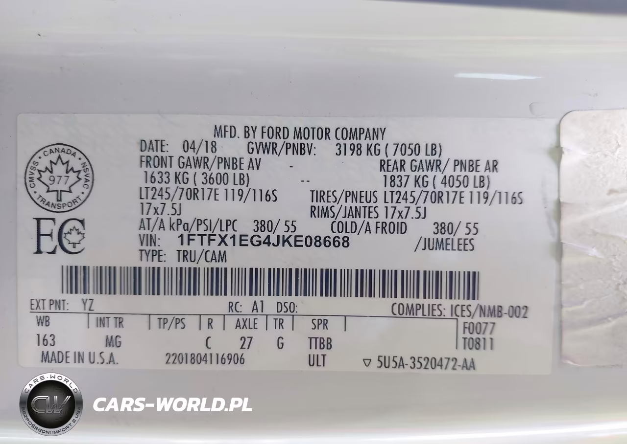 2018 Ford F-150 Lariat-Xl-Xlt VIN:1FTFX1EG4JKE08668 - 9