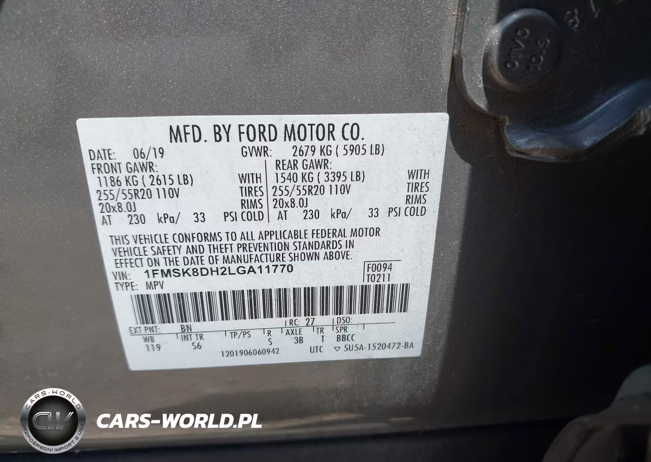 2020 Ford Explorer Xlt VIN:1FMSK8DH2LGA11770 - 9