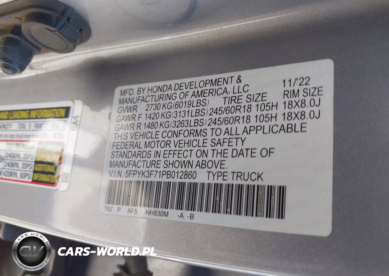 2023 Honda Ridgeline Rtl-E VIN:5FPYK3F71PB012860 - 9