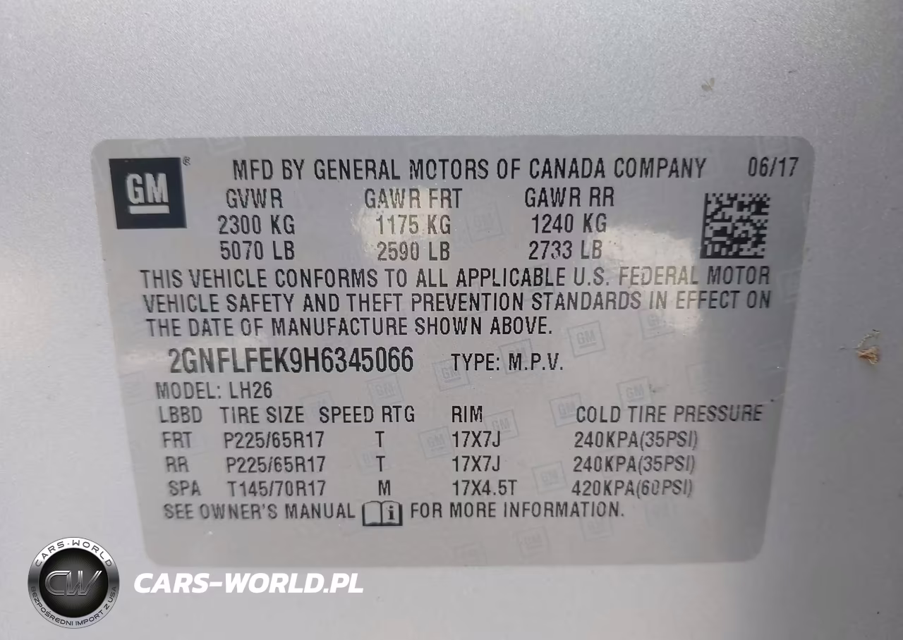 2017 Chevrolet Equinox Lt VIN:2GNFLFEK9H6345066 - 9