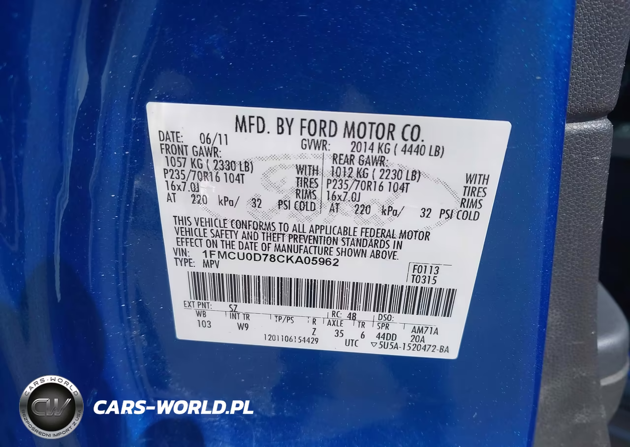 2012 Ford Escape Xlt VIN:1FMCU0D78CKA05962 - 9