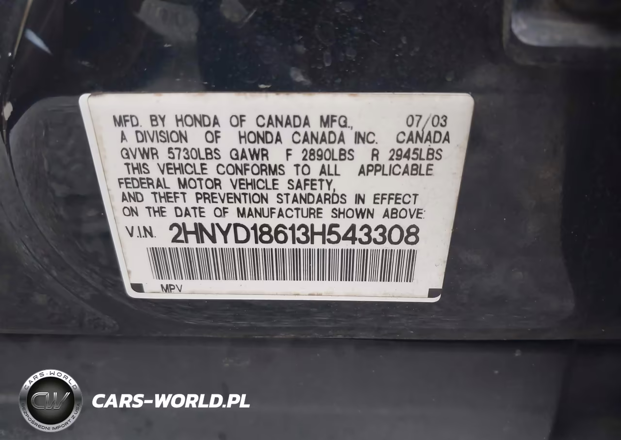 2003 Acura Mdx VIN:2HNYD18613H543308 - 9