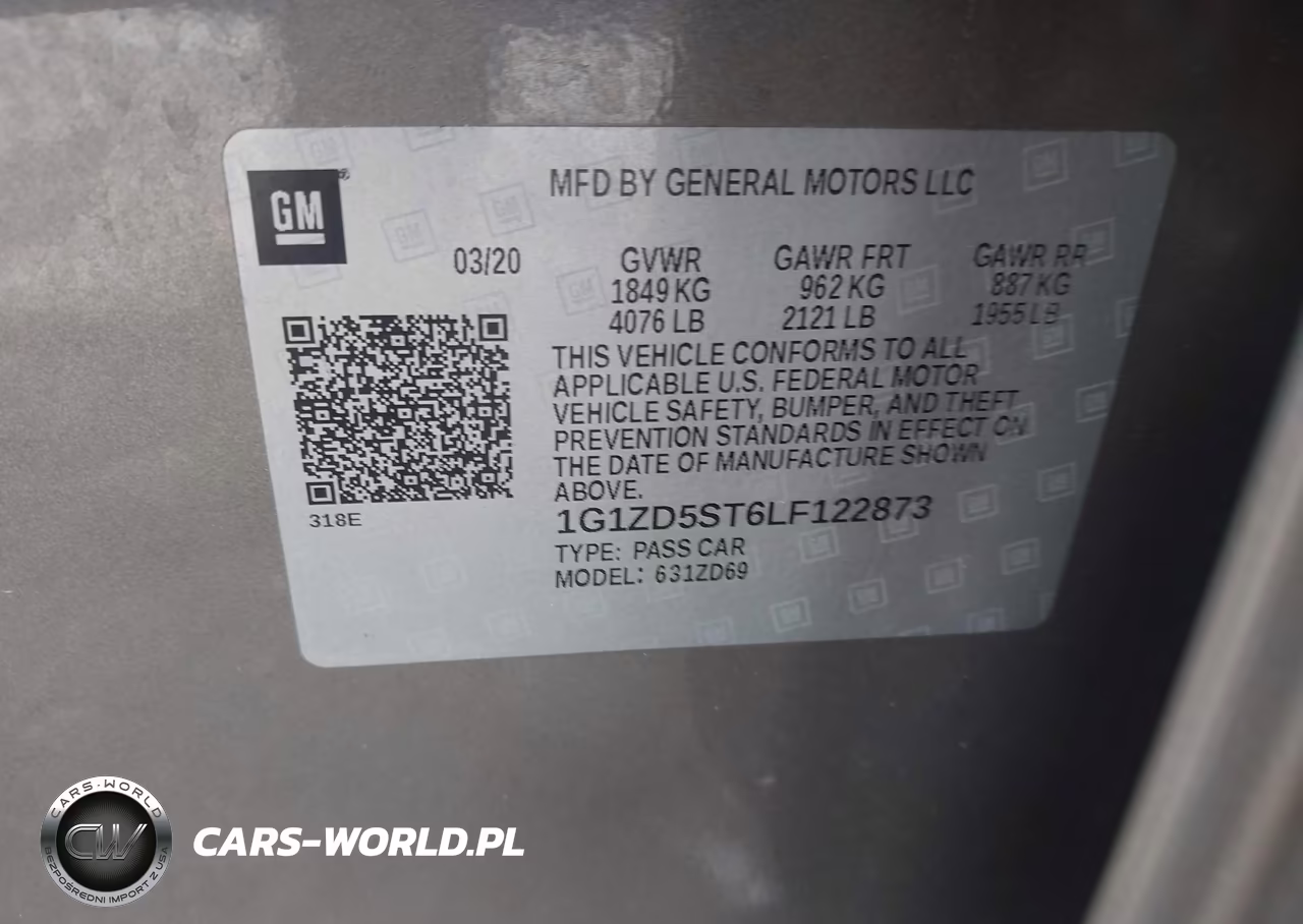 2020 Chevrolet Malibu Fwd Lt VIN:1G1ZD5ST6LF122873 - 9