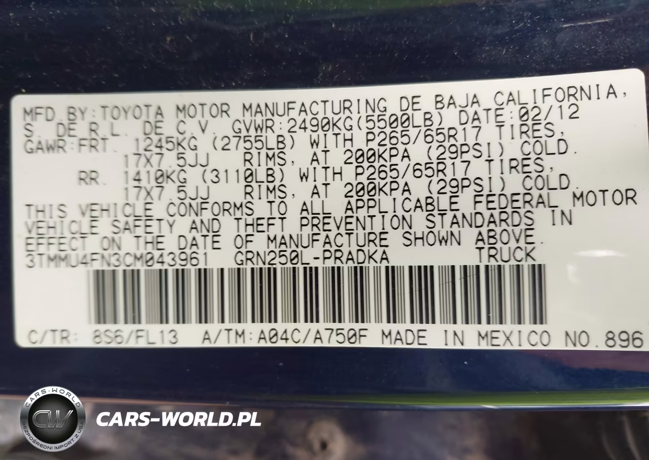 2012 Toyota Tacoma Base V6 VIN:3TMMU4FN3CM043961 - 9