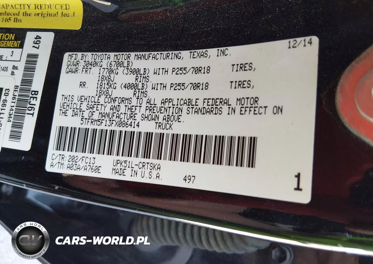 2015 Toyota Tundra Sr5 4.6L V8 VIN:5TFRM5F13FX086414 - 9