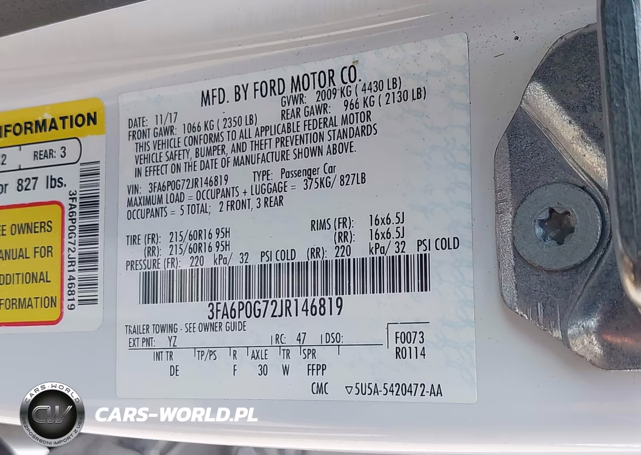 2018 Ford Fusion S VIN:3FA6P0G72JR146819 - 9