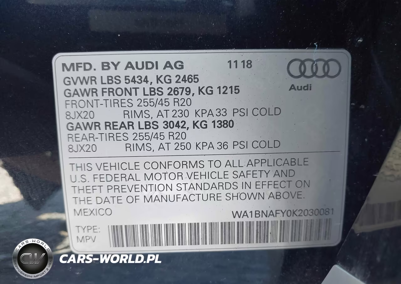 2019 Audi Q5 45 Premium VIN:WA1BNAFY0K2030081 - 9