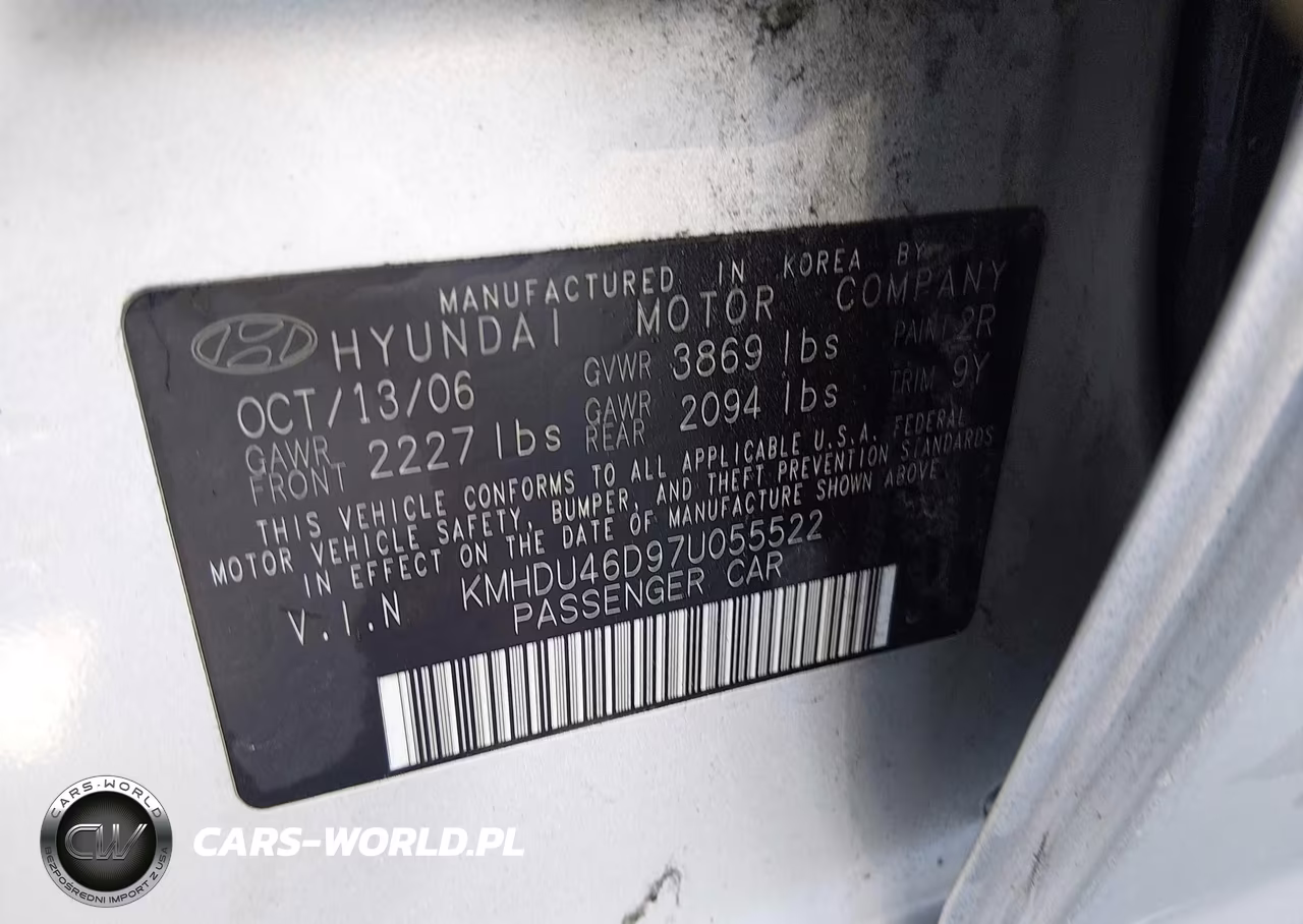 2007 Hyundai Elantra Gls-Ltd-Se VIN:KMHDU46D97U055522 - 9