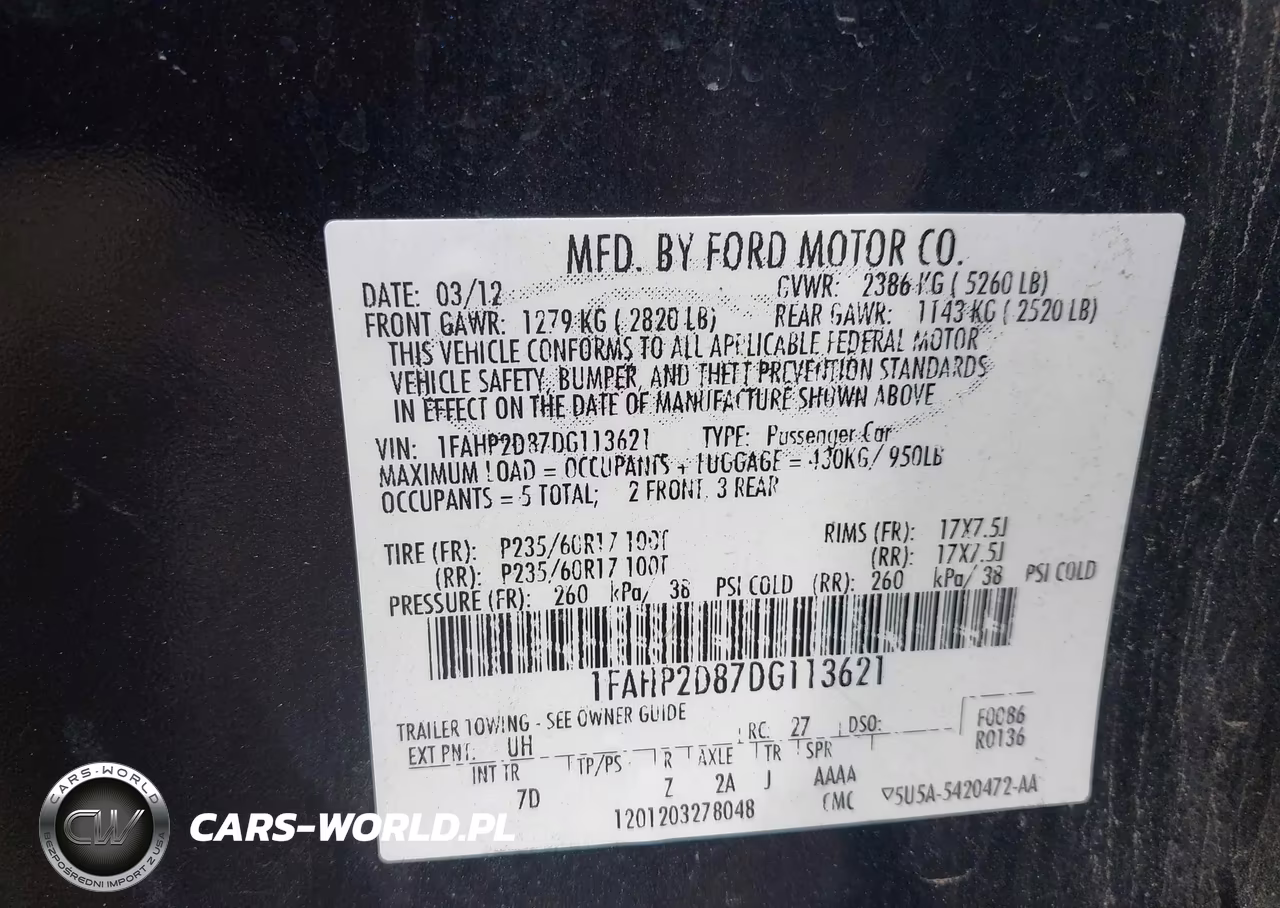 2013 Ford Taurus Se VIN:1FAHP2D87DG113621 - 9