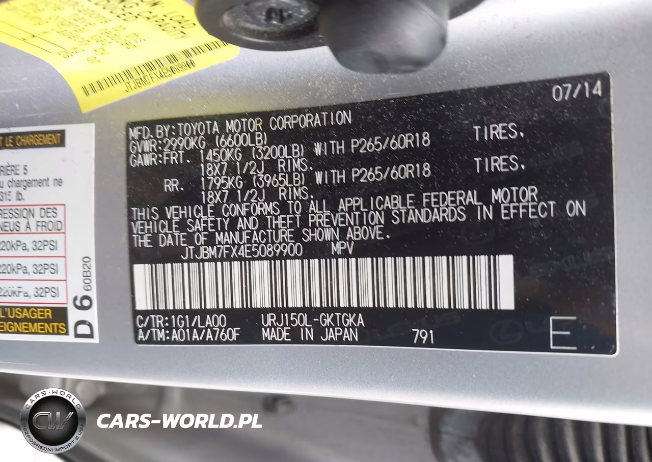 2014 Lexus Gx 460 VIN:JTJBM7FX4E5089900 - 9